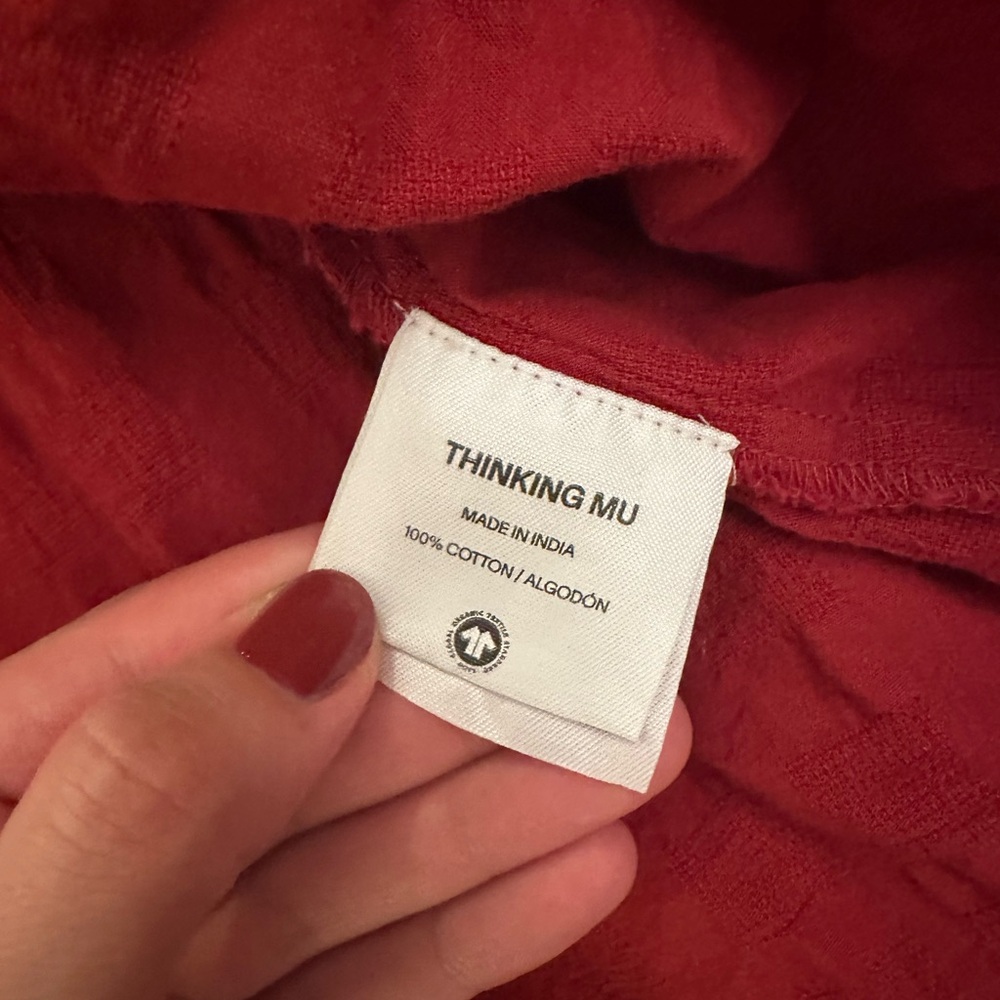 THINKING MU Dress Kin Checkered Red XS - Picture 10 of 14